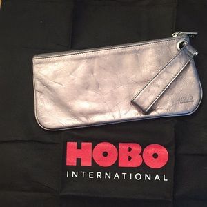 HOBO silver wristlet clutch